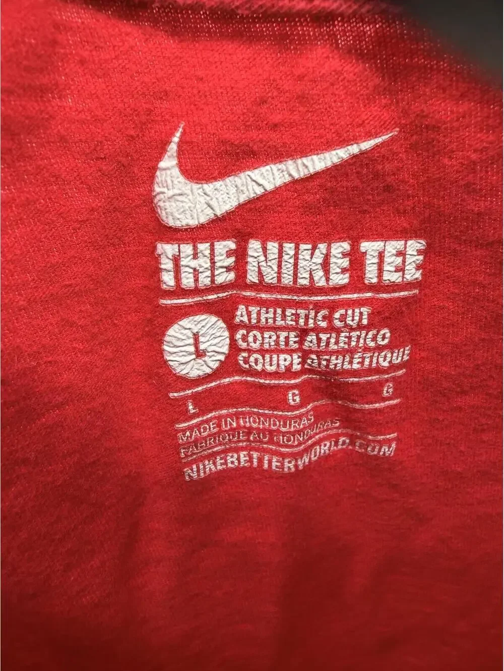 Nike Men's Red Athletic‎ Cut T-Shirt Size L Faded Casual
